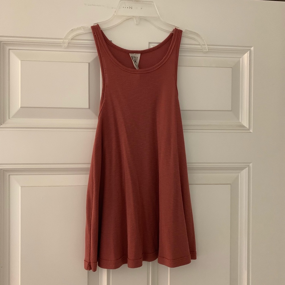 Free People, mauve, ribbed, racerback tank.